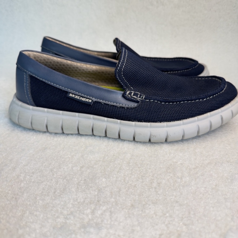 Skechers Moreway Chapson Casual Memory Foam Slip-On Shoes Navy US 8.5 EU 41.5